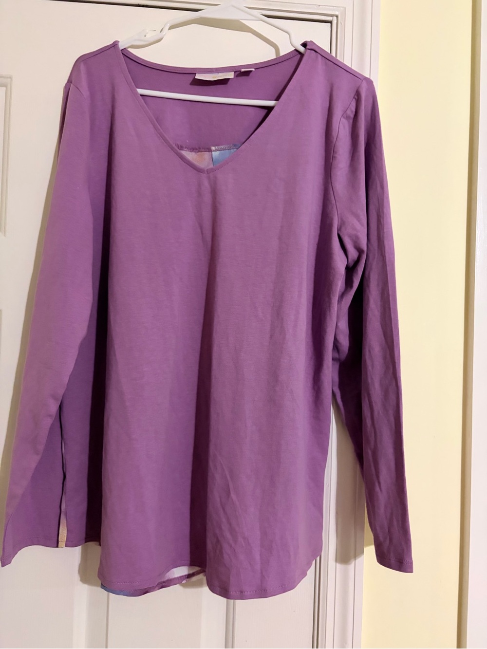 Belle by Kim Gravel Purple V-Neck Long Sleeve Top